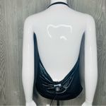 Sincerely Jules Nwt  sheer halter top black shine cropped shirt xl y2k style Photo 3