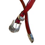 Justin Boots Justin Red & Black Leather‎ Western Belt Photo 1