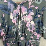 Jessica Simpson Maternity Top Womens Small Green Floral V-Neck Babydoll Tassel Photo 7