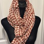 Anthropologie Heart Print Scarf in Red and Cream Photo 0