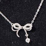 Sterling Silver  bow pendant necklace  Photo 4