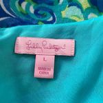 Lilly Pulitzer  Teal and Blue Swirl long sleeve Dress size large Photo 3