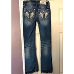 Miss Me Low Rise Angel Wings Y2K Bootcut Jeans Sz 24 Embroidered Photo 3