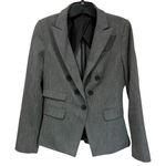 EXPRESS Gray Tailored Career Blazer Size 4 One Button Classic Office Workwear Photo 0