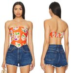 Rays for Days Ivy Top‎ Medium Tropical Hawaii Spring Summer Floral Maximalist Orange Photo 1