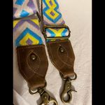 Colorful Woven Guitar Strap with Leather Ends Purple Photo 2