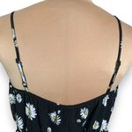 Vintage Y2K Slip Dress Black White Daisy Print Adjustable Strap Scoop Neck Mini Size XL Photo 4