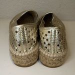 Loeffler Randall  Rowan Gold Perforated Leather Espadrille Slip-Ons Size 36 Photo 6