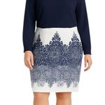 Lane Bryant Straight Pencil Skirt White Blue Scroll Print Women’s Plus Size 18 Photo 10