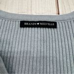 Brandy Melville Pale Blue Cropped V Neck Button Front Sweater Size Small Photo 3