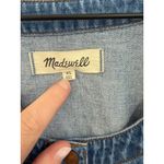 Madewell ‎ Denim Puff Sleeve Button Front Cropped Top Cottage Boho Casual Fall Photo 3