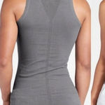 Athleta Sz L Pura Tank Top Ribbed Organic Cotton light Gray Seamless Fitted Photo 0