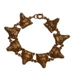 New Vintage Unique Wolf Heads Linked Bracelet Strength Freedom Gold Photo 1