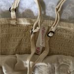 Xhilaration Tan and Cream Embellished Crop Tank Top Photo 1