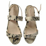 Schutz NEW Sally Leather Embossed Snake Print Flatform Platform Sandals Size 7 Photo 5