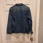 St John's Bay Denim Blazer Jacket Womens 1X‎ Jean Button Up Stretch Pockets Blue Photo 5