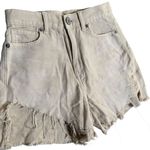 American Eagle  High Rise Mom Denim Shorts‎ Size 000 Distressed Destroyed Cut Off Photo 6