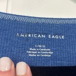 American Eagle ‎ AEO Blue Thermal Cropped Long Sleeve Top Large Photo 1