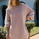 Free People  Lola Sweater Mini Dress Size Medium Purple Fall Winter Photo 0