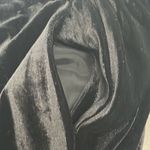 St. John Large Black Silver Metallic Velvet Pull On Pants Pockets Stretch Dressy Photo 3