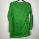 J.Crew Vintage Long Sleeve Embroidered Tunic Top Swim Coverup Green Sz SM Photo 3
