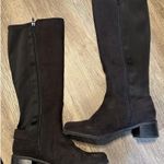 Laura Ashley Amherst Knee Riding Boots Black Faux Suede Side Zip Buckle Size 8M Photo 1