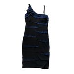 Valerie Bertinelli - black/navy stretch knit lined spaghetti strap dress Sz 4 coc Photo 3