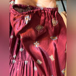 Shyanne Burgandy Maroon Western Southwestern Patterned Long Sleeve Dress XL Photo 3