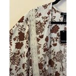 Torrid  Lace Trim Tie Waist Kimono Brown Floral 2 Photo 1