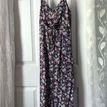 Mimi Chica Anthropologie Midi Sun dress Floral sz L front cut out button down Photo 0