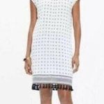 Madewell  Scatterblock Tassel White & Black Shift Mini Dress S Photo 0