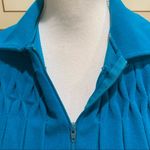 Vintage Misses JCPenney Zip Up Smocked Modest Gown Robe POCKETS Blue Size M Photo 3