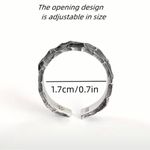 Sterling Silver NIB -  Hammer Pattern Open Ring. Photo 4