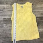 L.L.Bean  SWEATER VEST Sz S-REG YELLOW CABLE KNIT SLEEVELESS PULLOVER 100% COT#99 Photo 2