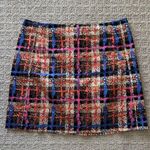 J. Crew Abstract Plaid Print Mini Skirt Womens Size 2 Stretch Colorful Retro Y2K Pink Photo 0