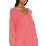 Free People  Brookside Tunic Sweater in Pink Lightning Oversized Boho Sz Large Photo 0