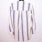 NEW Boden Cotton Textured Button Up Collared Longline Stripe Print Blouse Shirt  Photo 3