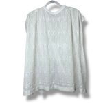 Free People  Cream Show Off Tee Tie-Front Crochet Reversible Slouchy Dolman Tee Photo 8