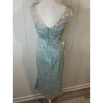 JS Collections  Women's Ice Blue Sequin Claire Tea Length Midi Dress Size 2 NWT Photo 7
