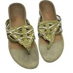 Clarks ARTISAN LEATHER GREEN & WHITE SANDALS SIZE 10M Photo 0