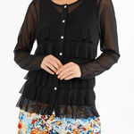 Isle by Melis Kozan Black Mesh Cha Cha Cardigan size Small Photo 0