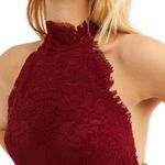 Free People NEW Free People Red Velvet Lace Harper Mini Dress Photo 3