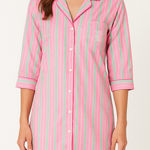 Ralph Lauren  Pajama Button Down Shirt Dress Size Medium Pink green Cotton Photo 0