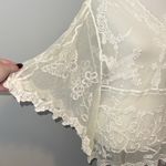 Cupshe White Boho Lace Sheer Cotton Beach Coverup Top NWT Womens Small Photo 4