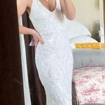 Macy's Sparkly White Prom Dress Photo 0