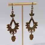 Light Yellow Cream Faceted Marquise Stone Chandelier Dangle French Wire Earrings Photo 4