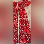 RHODE x Target Women's Zinnia Floral Print Bell Sleeve Midi Linen Dress Size 12 Red Photo 5