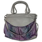Aimee Kestenberg  Snake Print Leather Satchel Shoulder Bag Photo 3