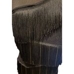Cache  Black One Shoulder Fringe Chains Flapper Stretch Top Sz L NWoT $128 Photo 3