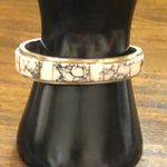 WHITE BUFFALO Sterling Silver Mosaic Inlay Navajo Native American Tapered Cuff Photo 13